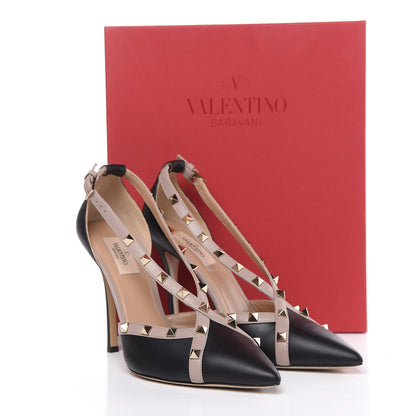 Valentino Garavani Nappa Rockstud Cross Strap D'Orsay 105mm Pumps 40.5 Black Poudre 9 of 9