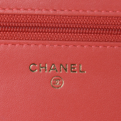 Chanel Caviar Quilted CC Filigree Wallet On Chain WOC Red 5 of 11