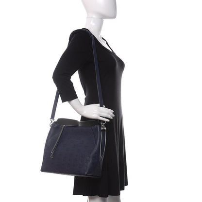 MCM Calfskin Ottomar Monogram Medium Klara Hobo Navy Blue 2 of 10
