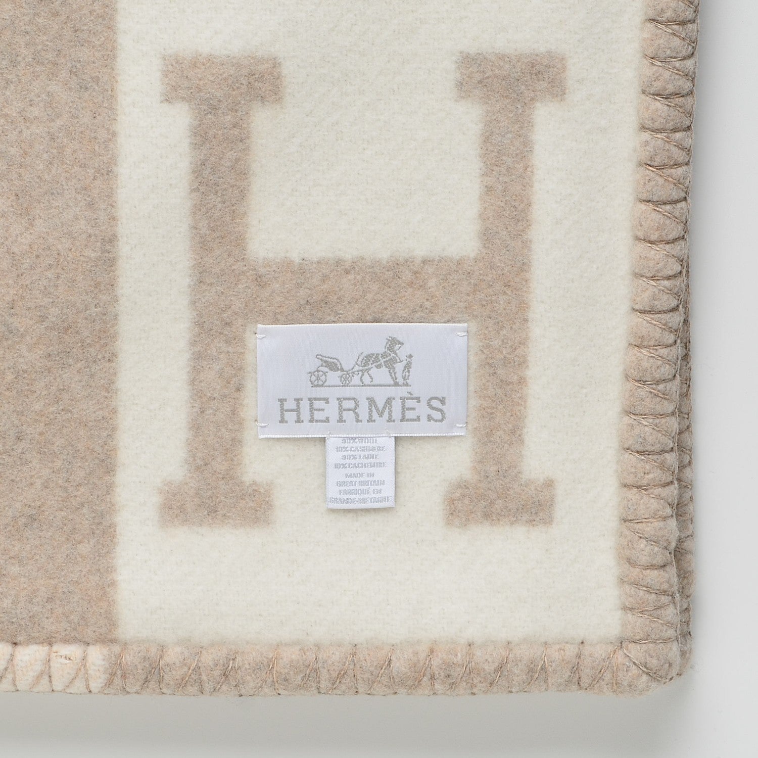 Hermes Wool Cashmere Avalon III Blanket Coco Camomille 3 of 3