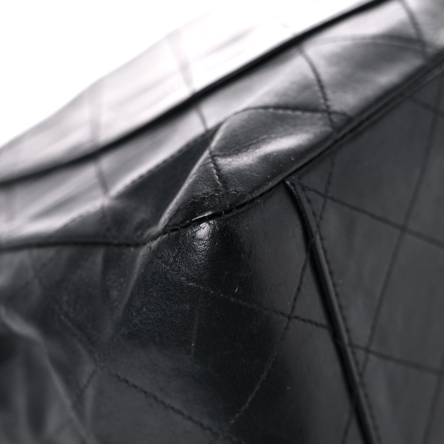 Lambskin Quilted XL Jumbo Single Flap Black