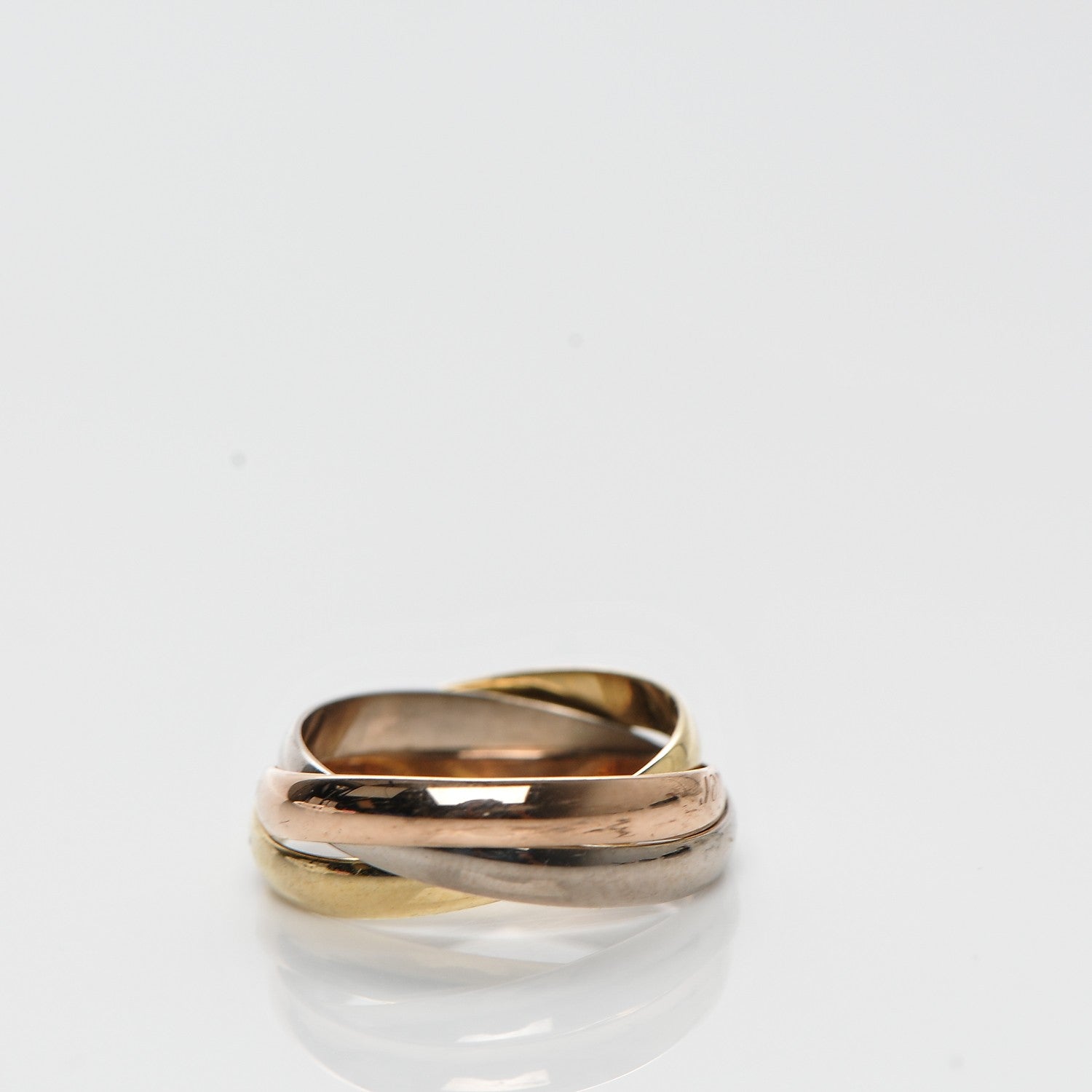 Cartier 18K Pink Yellow White Gold Small Trinity Ring 49 4.75 3 of 7