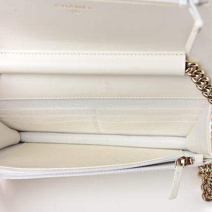 Chanel Caviar Quilted Boy Wallet On Chain WOC White 4 of 9