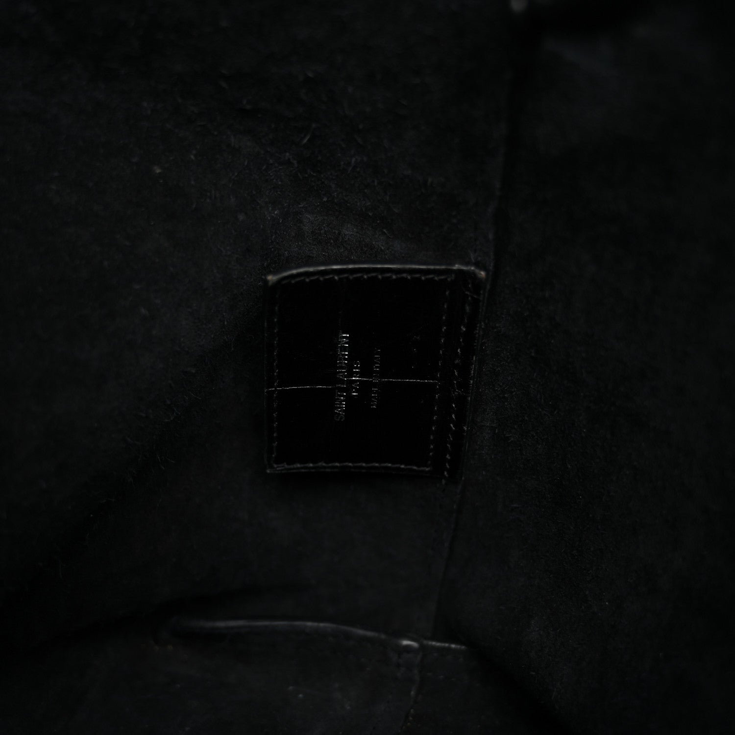 Saint Laurent Calfskin Crocodile Embossed Shopping Tote Black 7 of 16