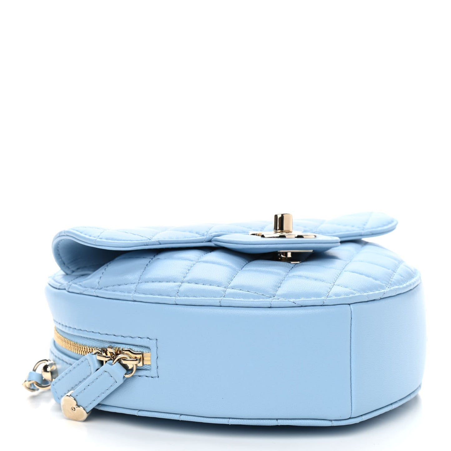 Lambskin Quilted CC In Love Heart Bag Light Blue
