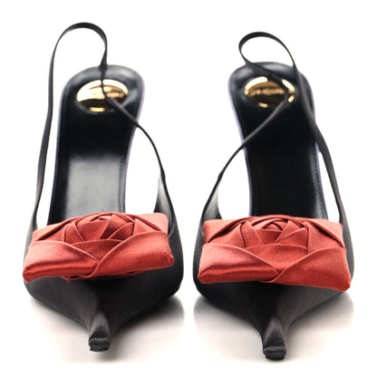 Saint Laurent Satin Crepe AMALIA 110 Pumps 38.5 Dark Lilas 3 of 9