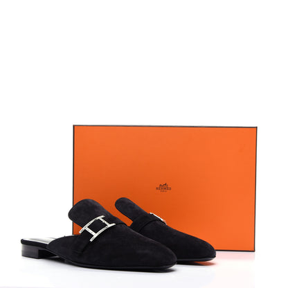 Hermes Suede Goatskin Beauty Mules 39 Black 11 of 11