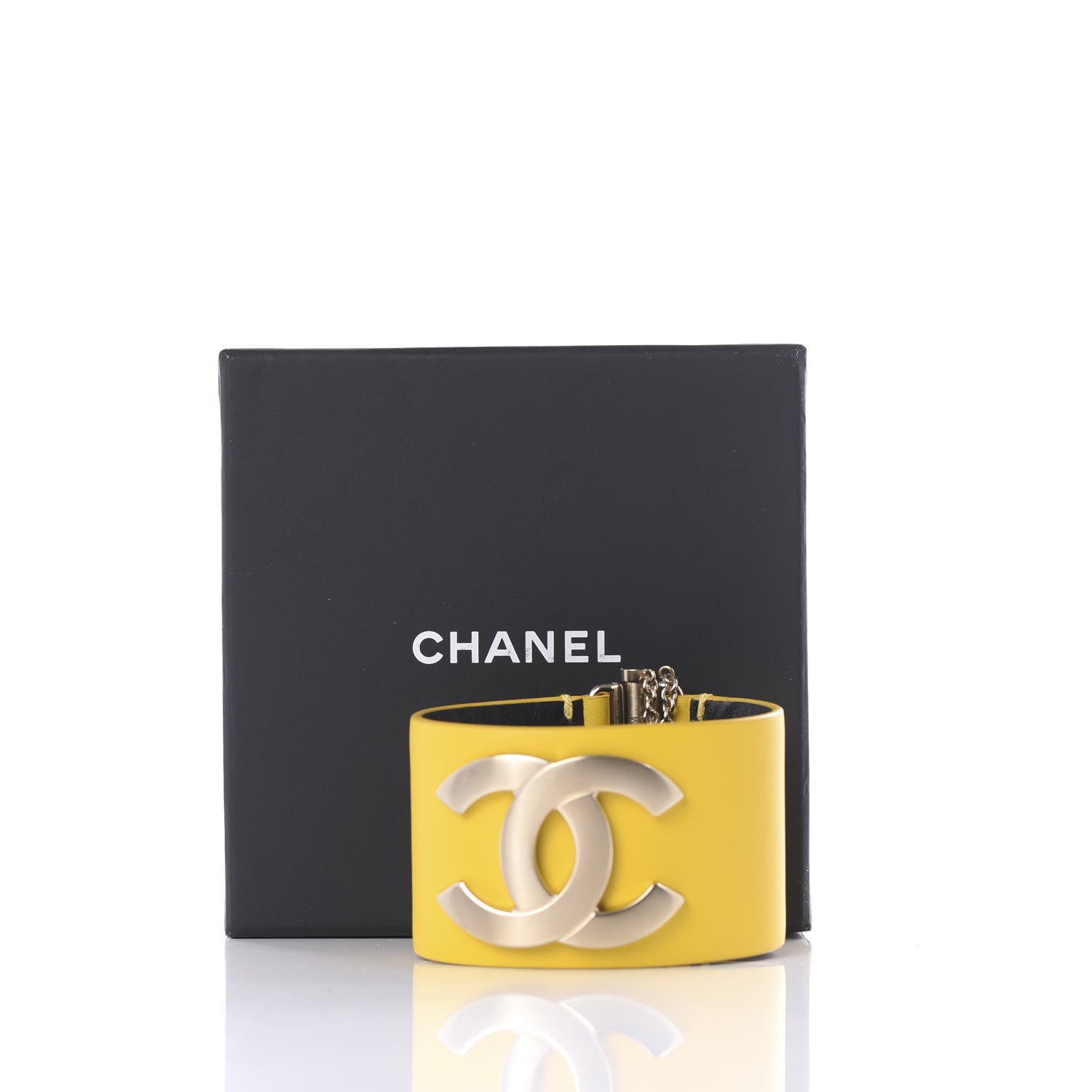 Chanel Calfskin CC Wide Cuff M Yellow 6 of 6
