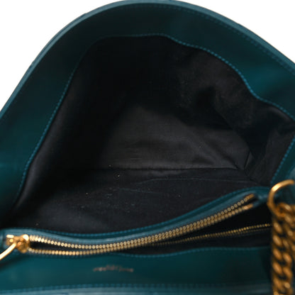 Saint Laurent Calfskin Y Quilted Monogram Medium Loulou Chain Satchel Sea Turquoise 5 of 10