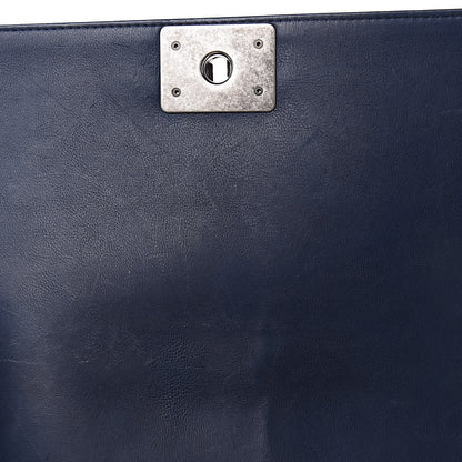 Chanel Calfskin Double Stitch Medium Boy Flap Marine 14 of 15