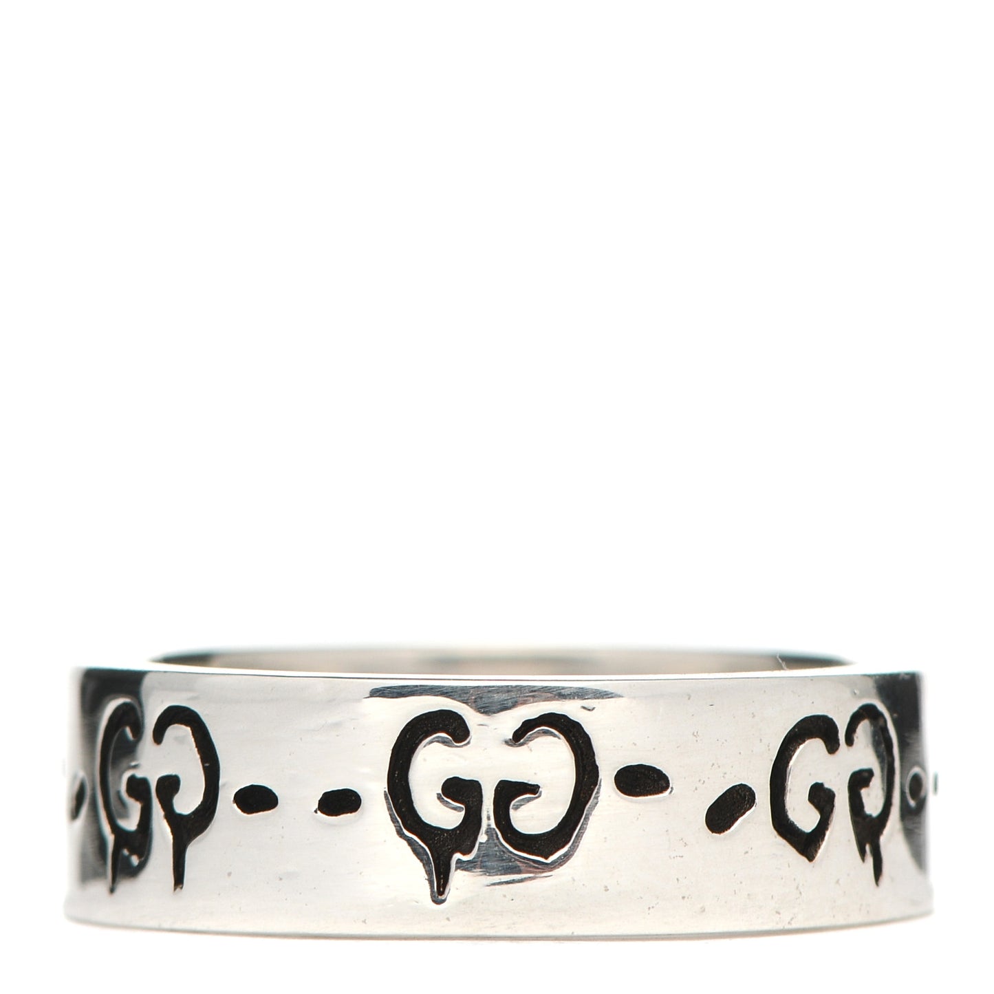Sterling Silver Narrow GucciGhost Hamlet Skull Ring 54 6.75