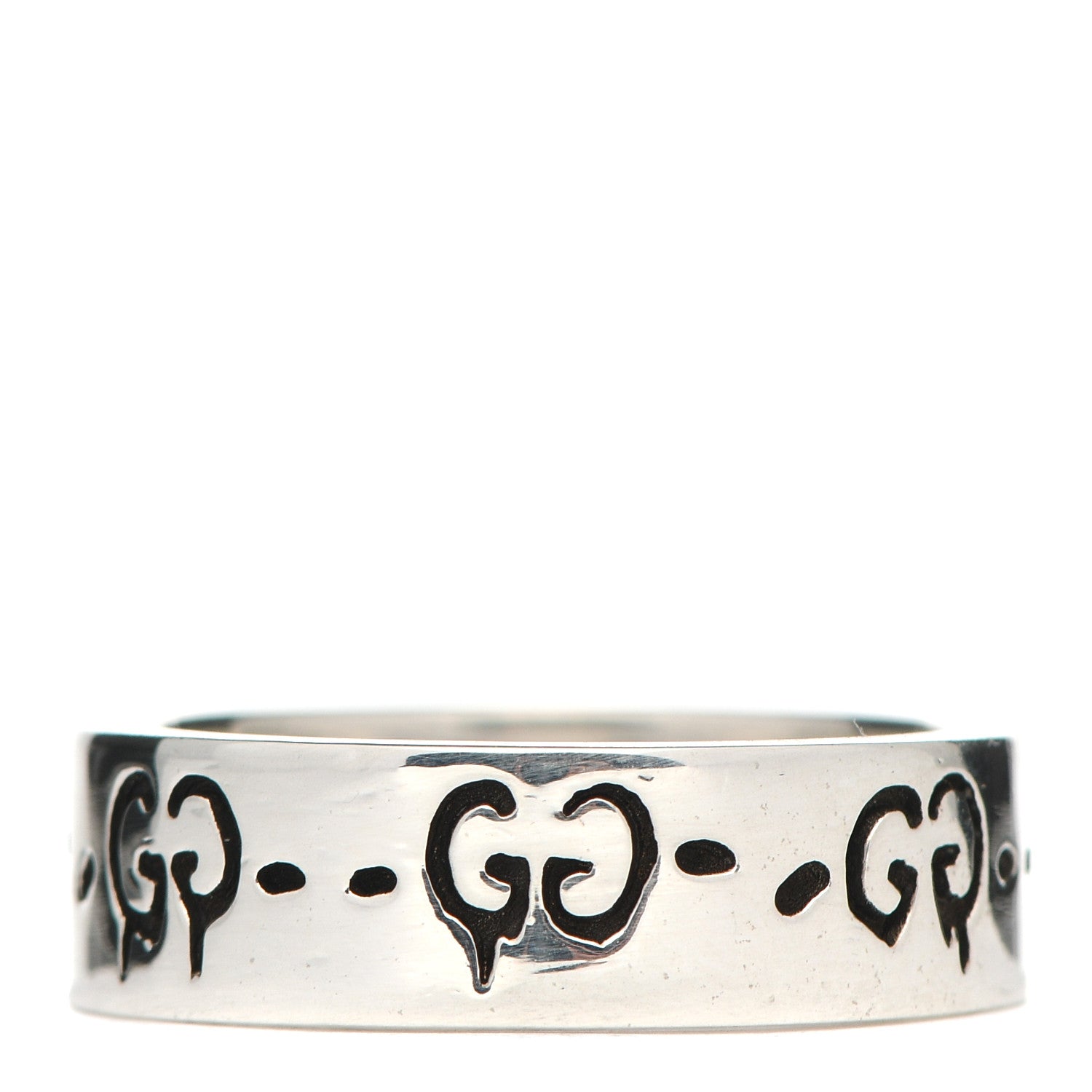 Gucci Sterling Silver Narrow GucciGhost Hamlet Skull Ring 54 6.75 3 of 4