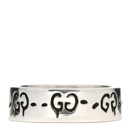 Gucci Sterling Silver Narrow GucciGhost Hamlet Skull Ring 54 6.75 3 of 4