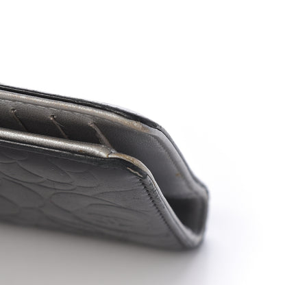 Chanel Lambskin Camellia Embossed Yen Wallet Black 12 of 15