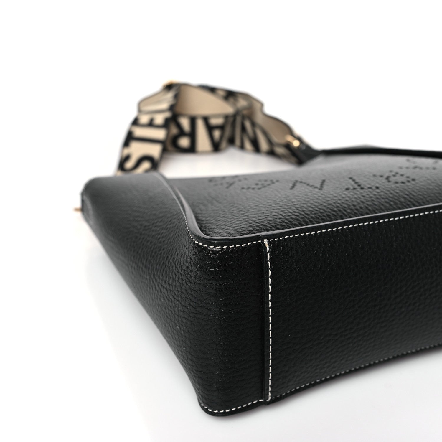 Stella McCartney Eco Alter Nappa Perforated Logo Mini Crossbody Black 7 of 8