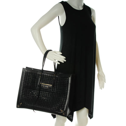 Balenciaga Veau Papier Woven A4 Tote Black 2 of 7