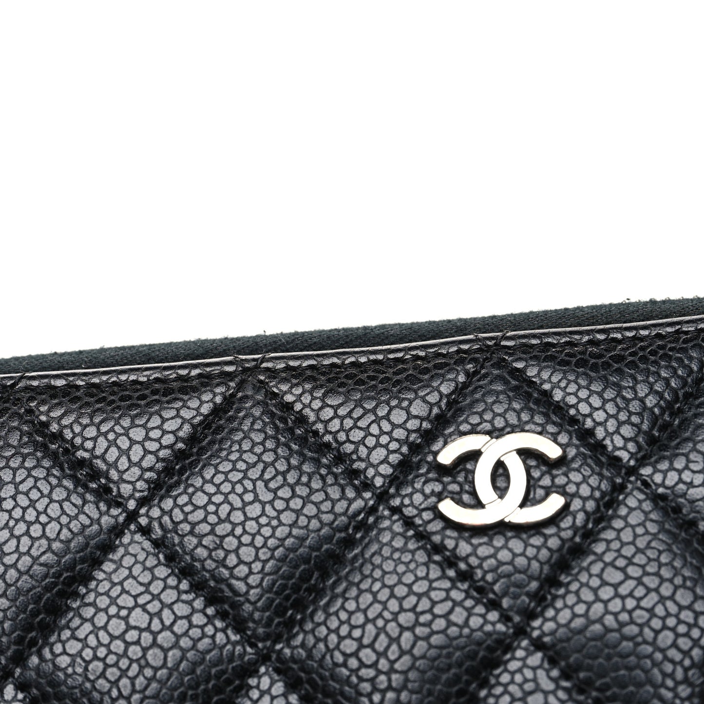 Caviar Quilted Large Gusset Zip Around Wallet Black