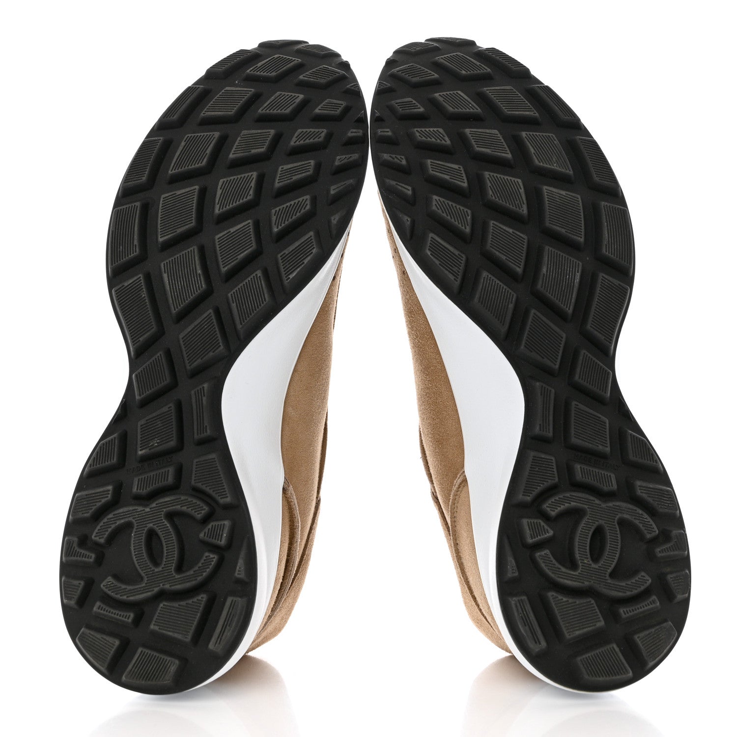 Chanel Suede Goatskin CC Sneakers 39 Dark Beige 5 of 11