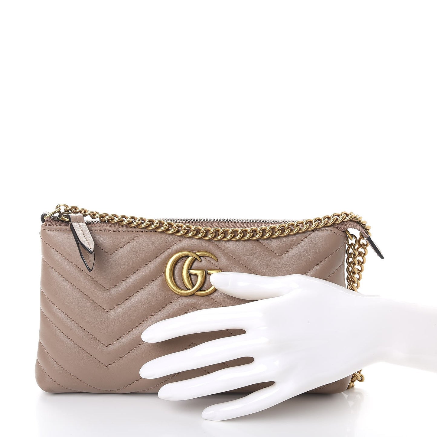 Calfskin Matelasse Mini GG Marmont Chain Bag Porcelain Rose