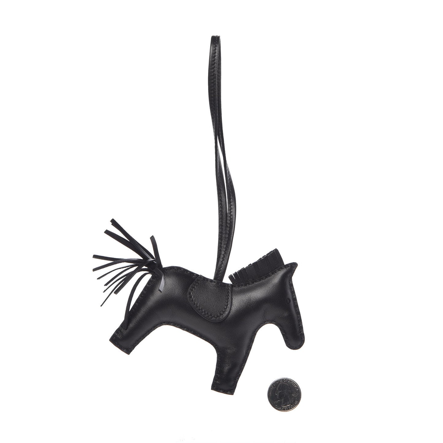 Milo Lambskin Grigri Rodeo Horse Bag Charm MM So Black