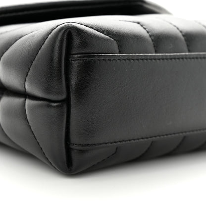 Saint Laurent Calfskin Y Quilted Monogram Toy Loulou Crossbody Bag Black 8 of 9