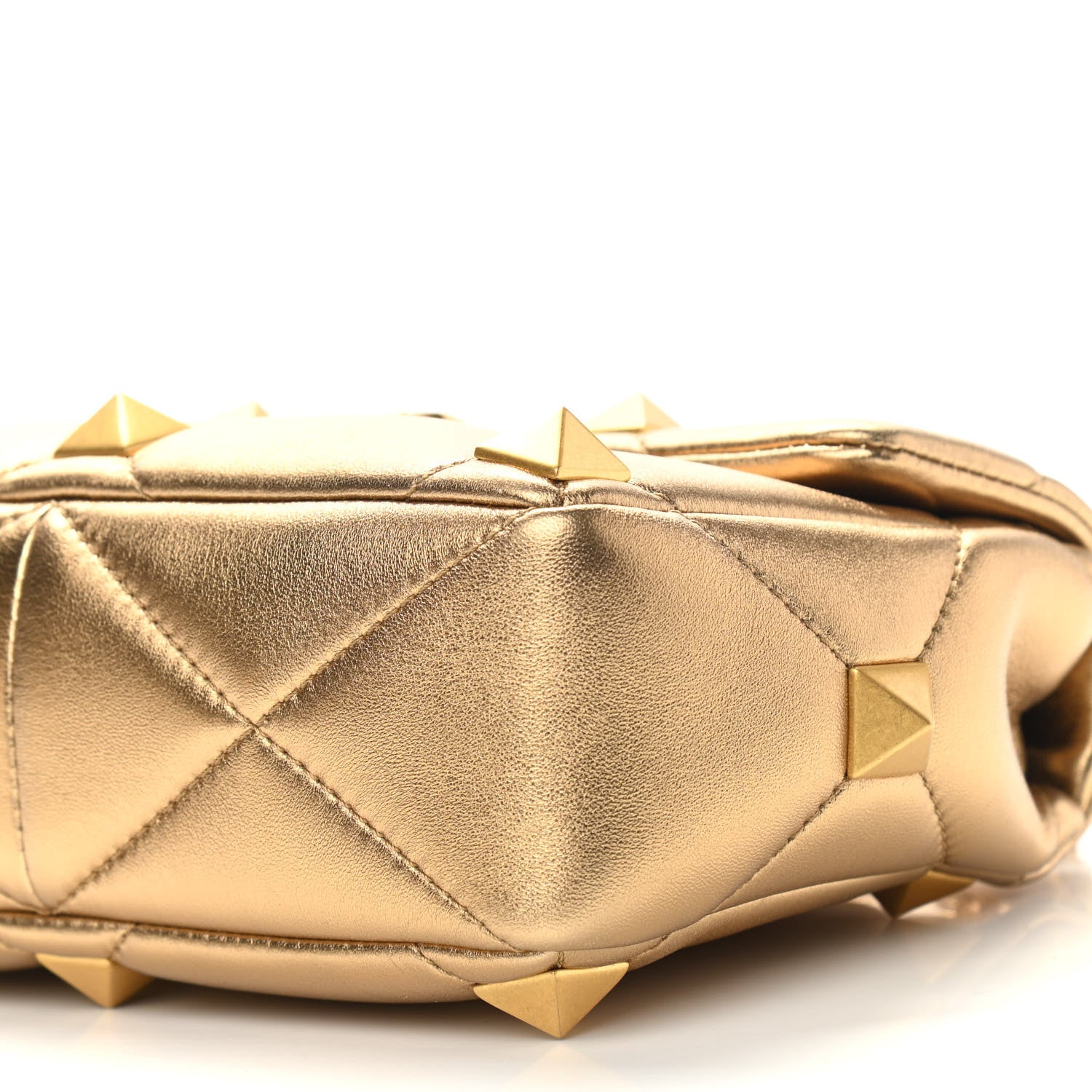Valentino Garavani Nappa Medium Roman Stud Shoulder Bag Antique Brass 6 of 10