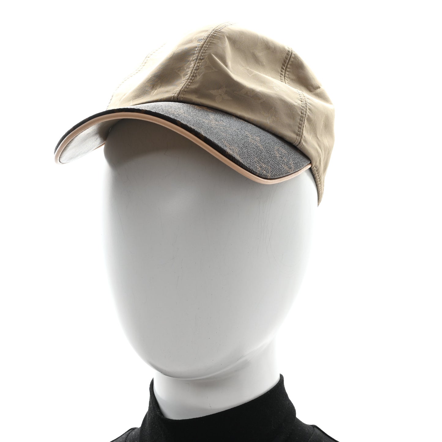 Polyester Silk Monogram LV Get Ready Cap M Beige