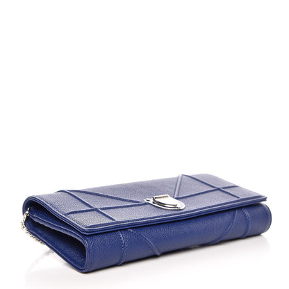 Christian Dior Grained Calfskin Diorama Croisiere Chain Wallet Blue 4 of 7