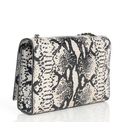 Saint Laurent Python Small Monogram Kate Tassel Satchel Black White 3 of 6