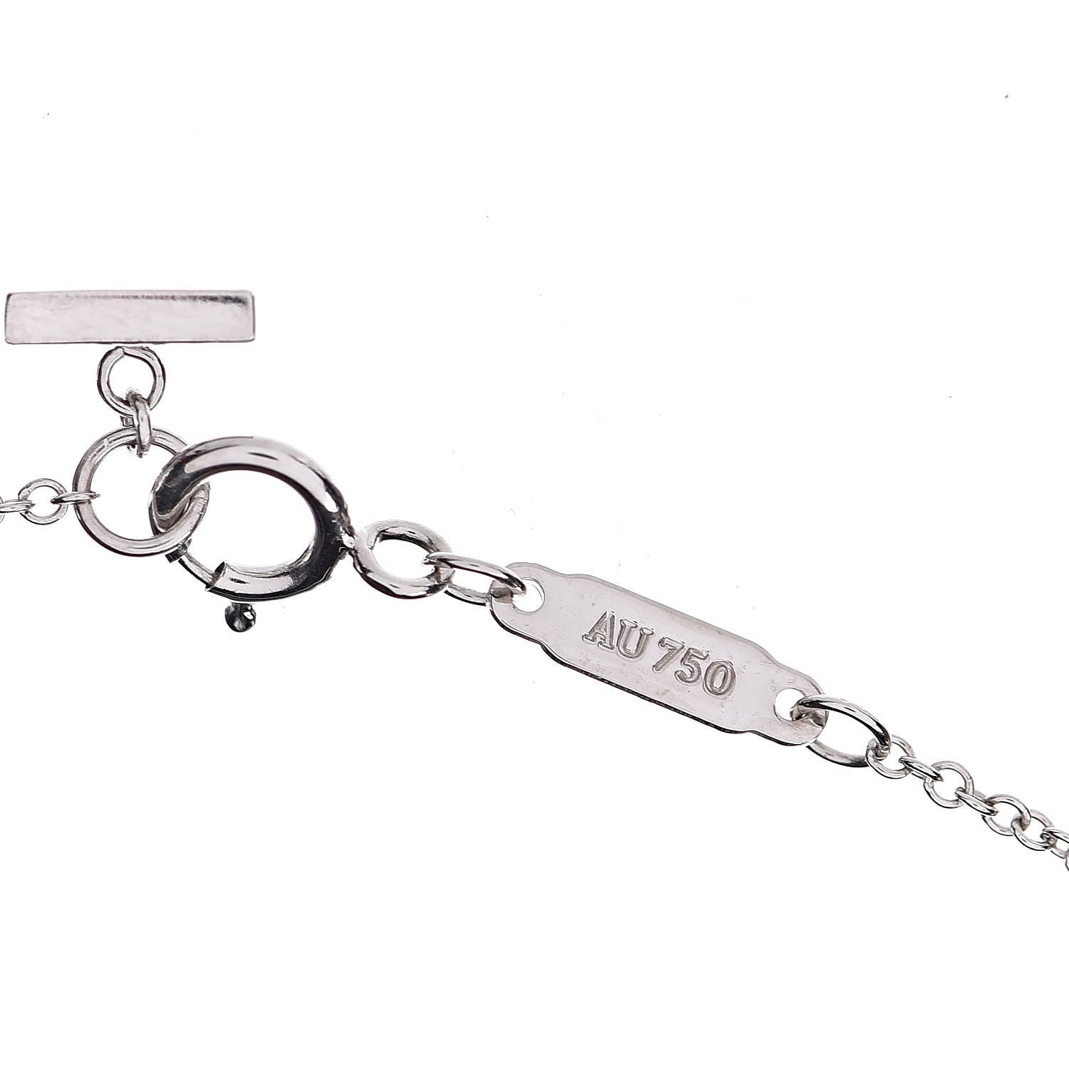 Tiffany 18K White Gold Large T Smile Pendant Necklace 6 of 6