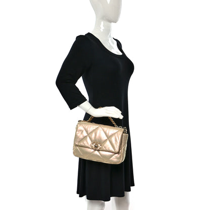 Chanel Iridescent Lambskin Quilted Medium Chanel 19 Flap Pink 2 of 12