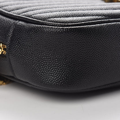 Saint Laurent Grain De Poudre Matelasse Monogram Mini Lou Camera Bag Black 9 of 11
