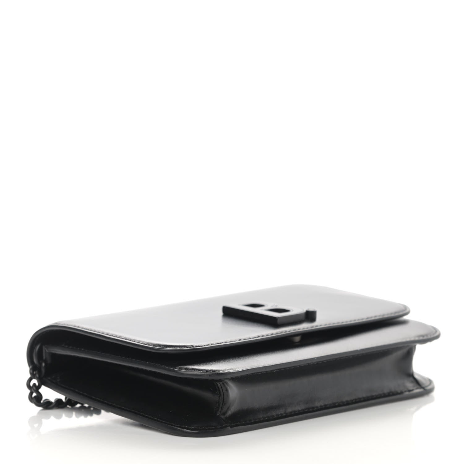 Balenciaga Smooth Calfskin B Wallet on Chain Black 4 of 14