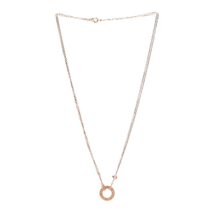 Cartier 18K Pink Gold 2 Diamond LOVE Necklace 3 of 6
