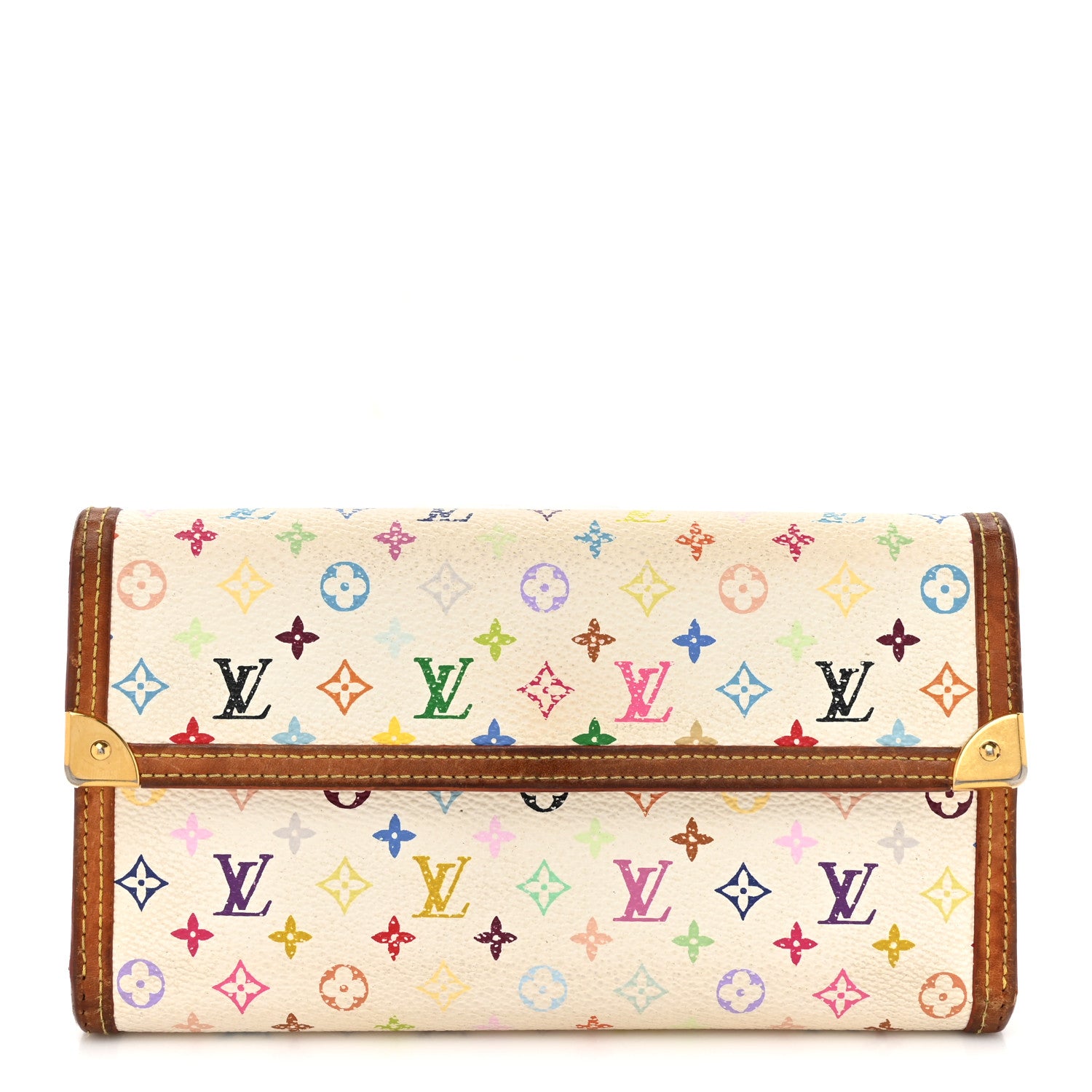 Louis Vuitton Monogram Multicolor Porte Tresor International Wallet White 1 of 16