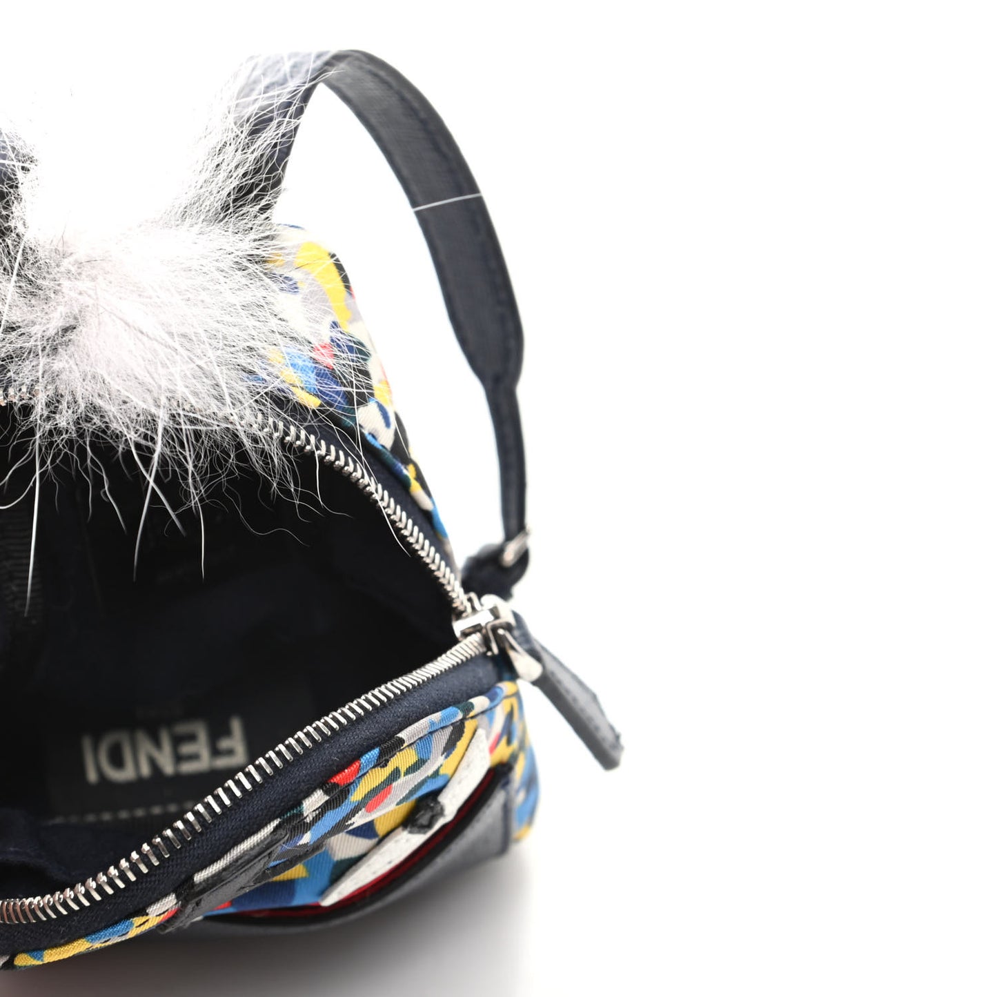 Nylon Vitello Elite Flamingo Fox Nutria Fur Lightning Monster Eyes Mini Backpack Charm Multicolor