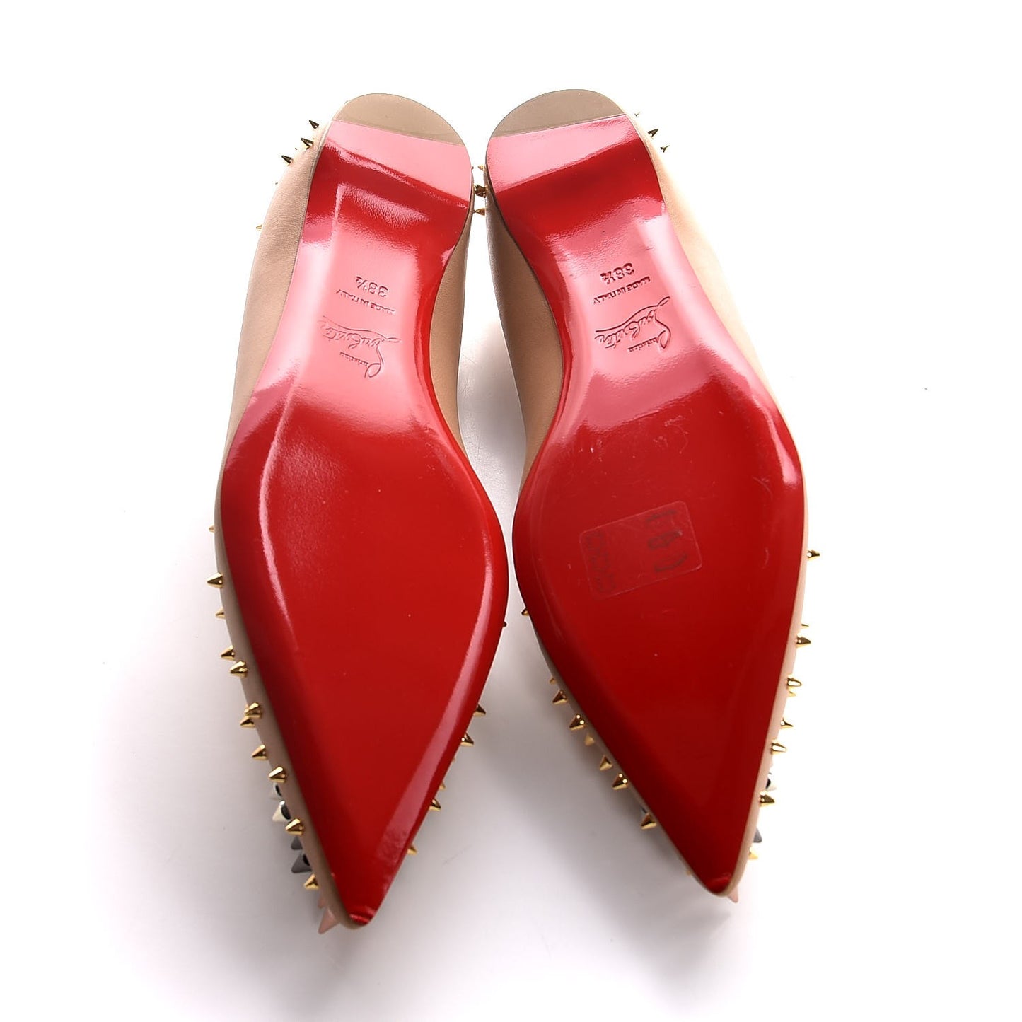 Nappa Goldoflat Spikes Flats 38.5 Nude