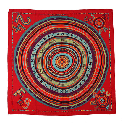 Hermes Cashmere Silk Tohu Bohu Shawl 140 Rouge Multicolor 1 of 3