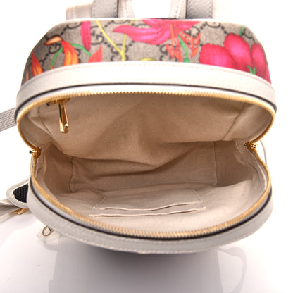 Gucci GG Supreme Monogram Flora Web Small Ophidia Day Backpack White 4 of 11