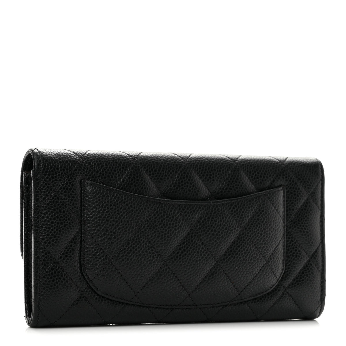 Chanel Caviar Quilted Large Gusset Flap Wallet Black 3 of 10