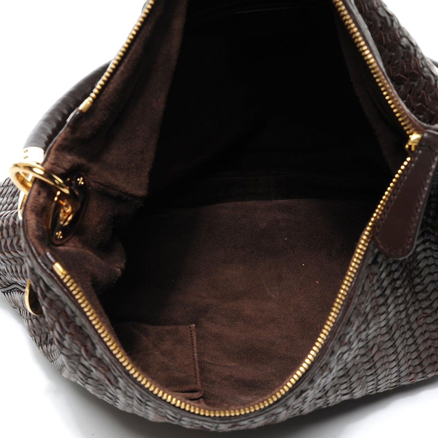 Lambskin Woven Hobo Brown