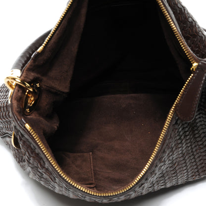 Christian Dior Lambskin Woven Hobo Brown 7 of 7