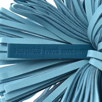 Hermes Lambskin Bi-Color Carmen Tassel Key Holder Bleu Izmir Celeste 4 of 5