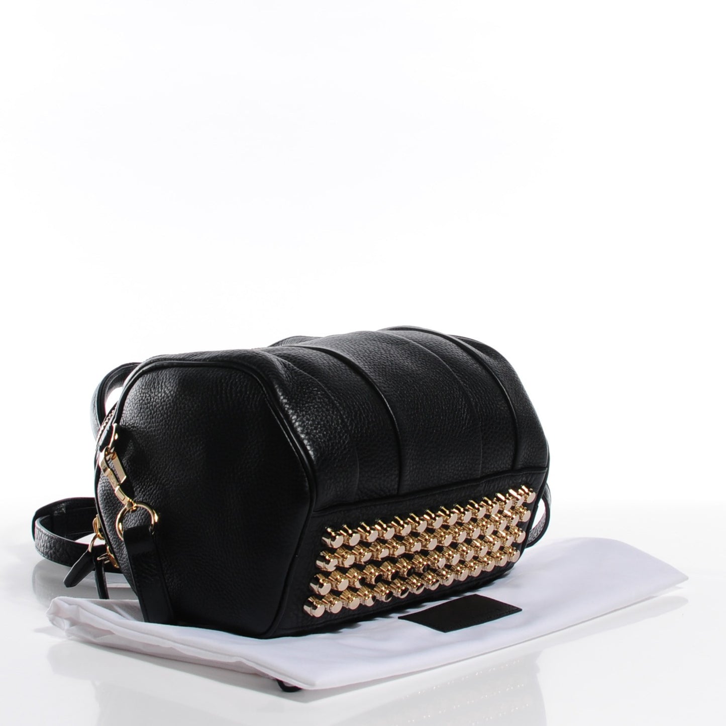 Pebbled Lambskin Rockie Black Pale Gold Hardware