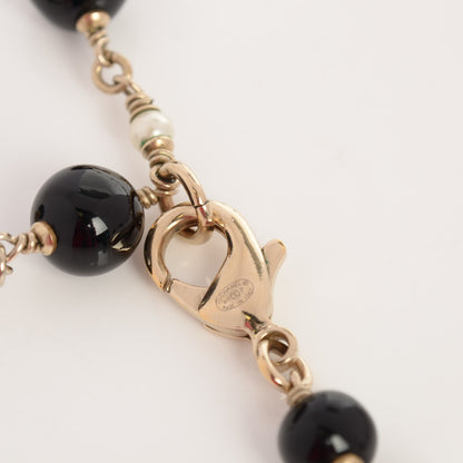 Chanel Pearl Beaded CC Long Necklace Black 4 of 6