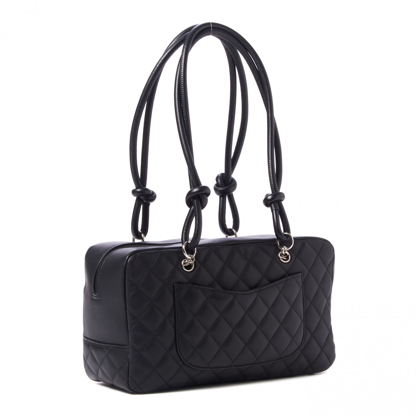 Calfskin Quilted Large Cambon Bowler Black