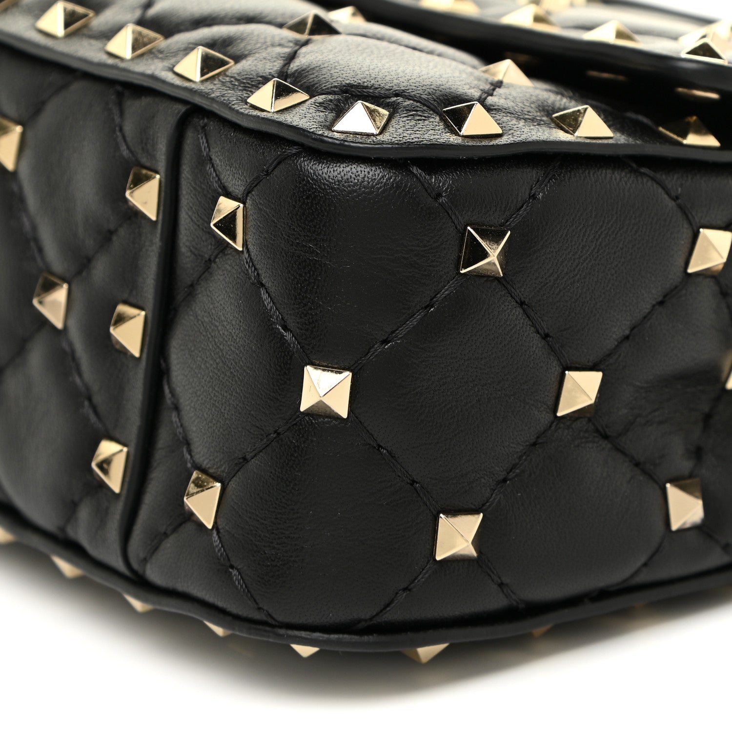 Valentino Garavani Lambskin Small Rockstud Spike Shoulder Bag Black 9 of 10