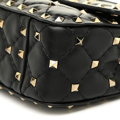 Valentino Garavani Lambskin Small Rockstud Spike Shoulder Bag Black 9 of 10