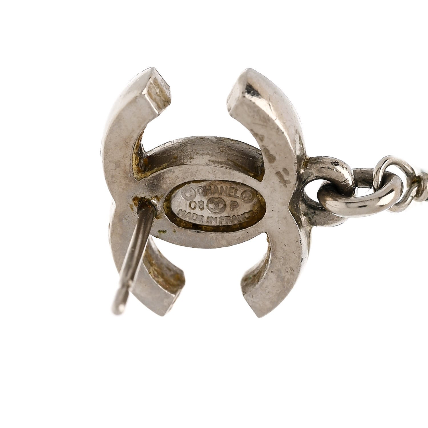Chanel Metal Resin CC Cube Earrings Transparent 4 of 4