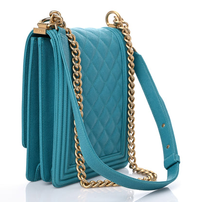 Chanel Caviar Quilted North South Boy Flap Turquoise 3 of 9